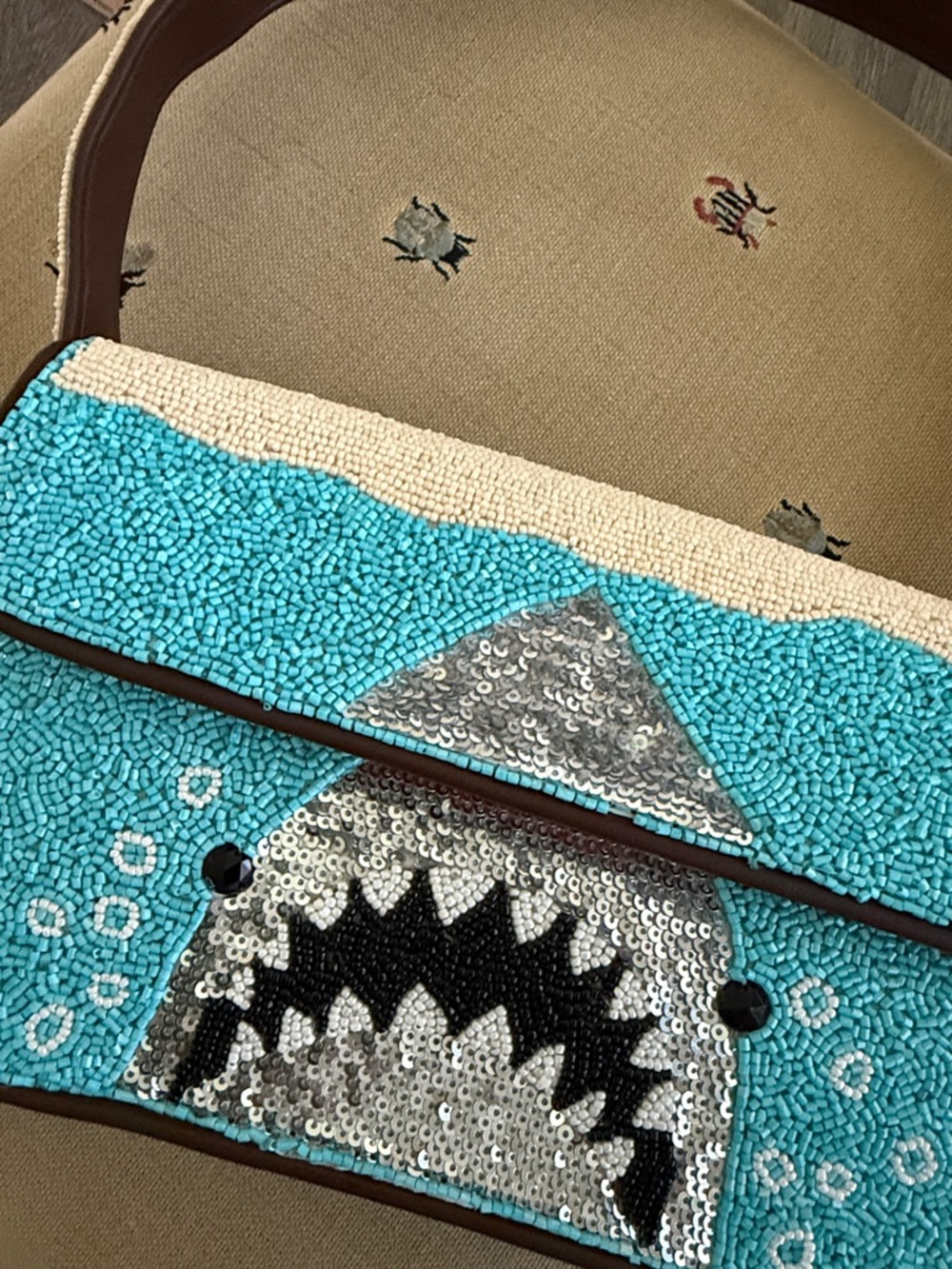 LIKE NEW STAUD Tommy Beaded Bag, Great White - Picture 5 of 10